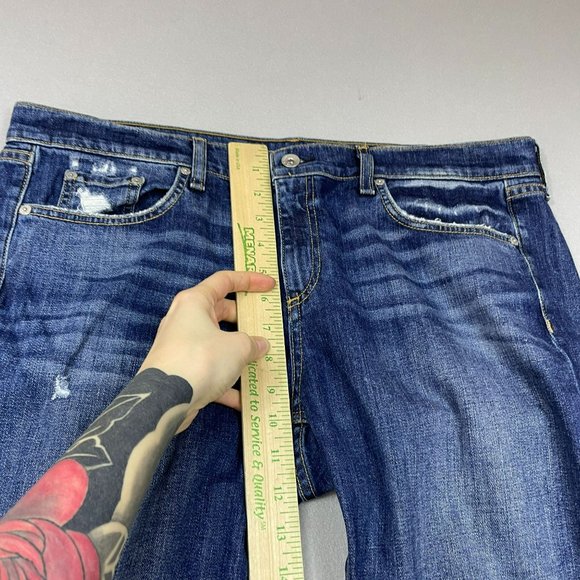 Rag & Bone Womens Distressed Dre Capri Jeans Size 33 Blue Raw Hem Deville Wash - Picture 5 of 14